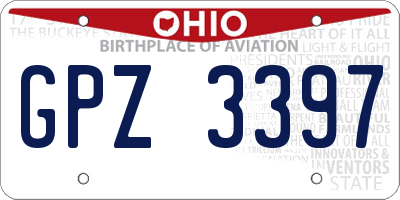 OH license plate GPZ3397