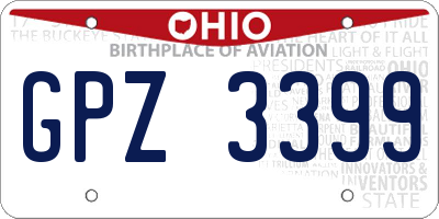 OH license plate GPZ3399