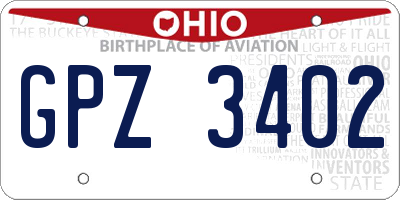 OH license plate GPZ3402