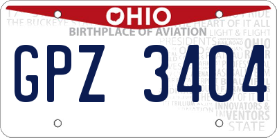 OH license plate GPZ3404