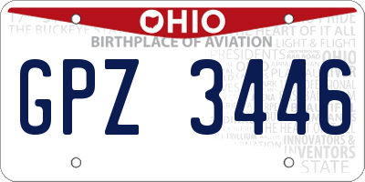 OH license plate GPZ3446