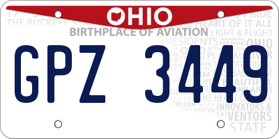 OH license plate GPZ3449