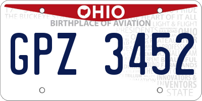 OH license plate GPZ3452