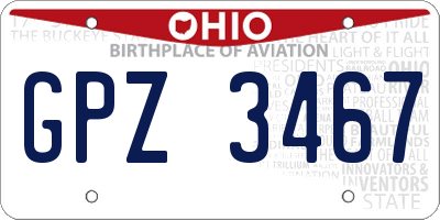 OH license plate GPZ3467