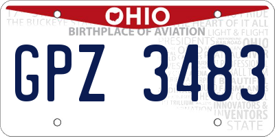 OH license plate GPZ3483