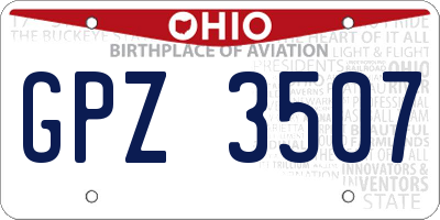 OH license plate GPZ3507