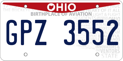 OH license plate GPZ3552