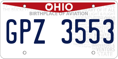 OH license plate GPZ3553
