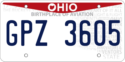 OH license plate GPZ3605
