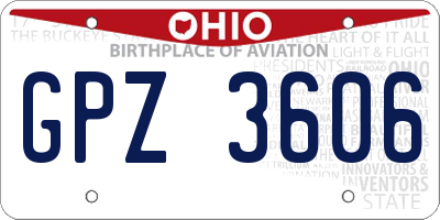 OH license plate GPZ3606