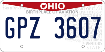 OH license plate GPZ3607