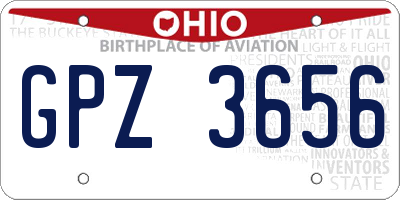 OH license plate GPZ3656