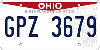 OH license plate GPZ3679