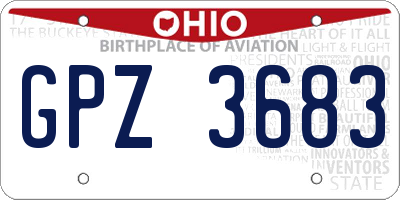 OH license plate GPZ3683
