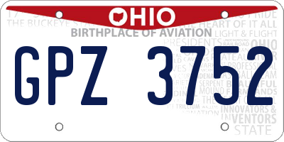 OH license plate GPZ3752
