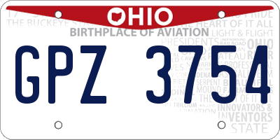 OH license plate GPZ3754