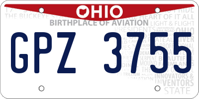 OH license plate GPZ3755