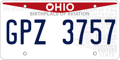 OH license plate GPZ3757