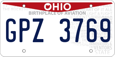 OH license plate GPZ3769