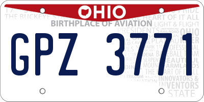 OH license plate GPZ3771