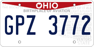OH license plate GPZ3772