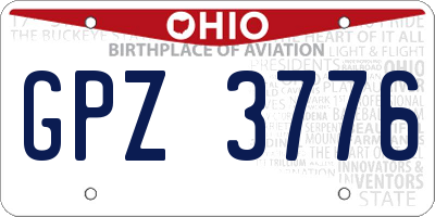 OH license plate GPZ3776