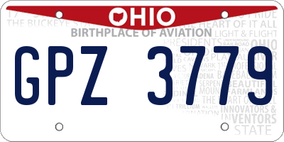 OH license plate GPZ3779