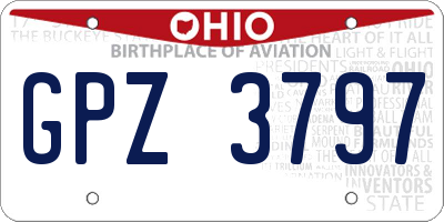 OH license plate GPZ3797