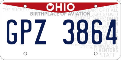 OH license plate GPZ3864