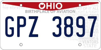 OH license plate GPZ3897