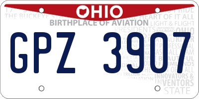 OH license plate GPZ3907