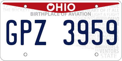 OH license plate GPZ3959