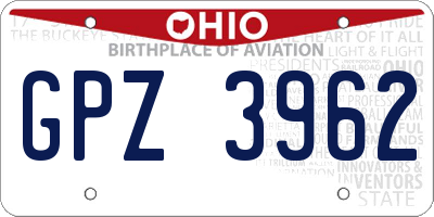 OH license plate GPZ3962