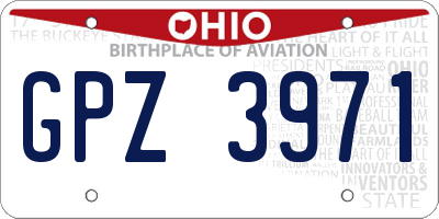 OH license plate GPZ3971