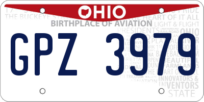 OH license plate GPZ3979