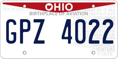 OH license plate GPZ4022