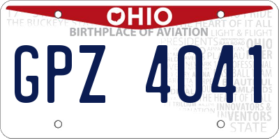 OH license plate GPZ4041
