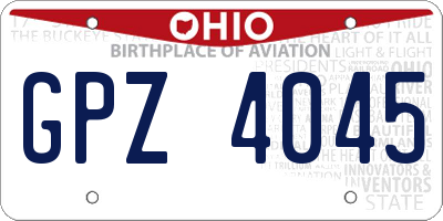 OH license plate GPZ4045