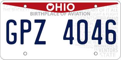 OH license plate GPZ4046