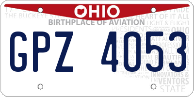 OH license plate GPZ4053