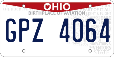 OH license plate GPZ4064