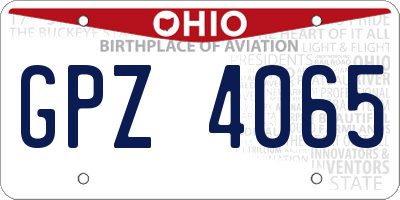 OH license plate GPZ4065