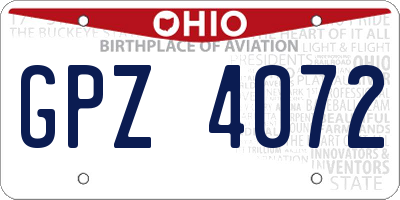 OH license plate GPZ4072