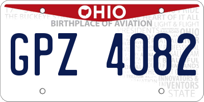 OH license plate GPZ4082