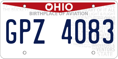 OH license plate GPZ4083