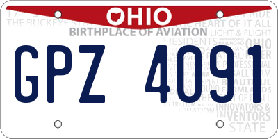 OH license plate GPZ4091