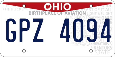 OH license plate GPZ4094