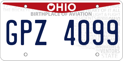 OH license plate GPZ4099