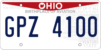 OH license plate GPZ4100