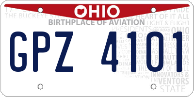 OH license plate GPZ4101
